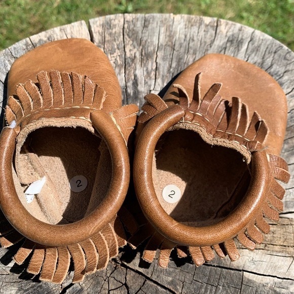 First Steps Leather Baby Toddler Moccasin Shoes
Brown Tan Size 2 Natural Walking - Picture 3 of 11